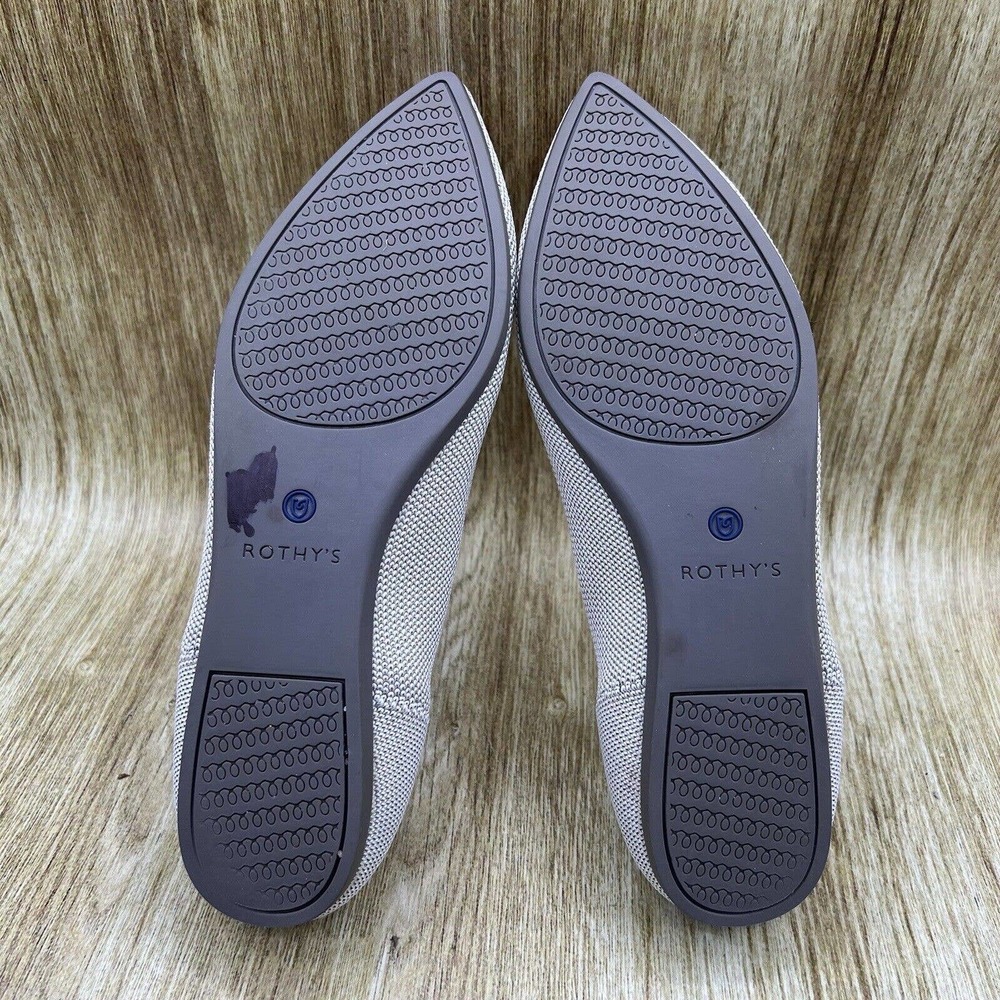 Rothys The Point Flax Birdseye Gray Slip On Balle… - image 7